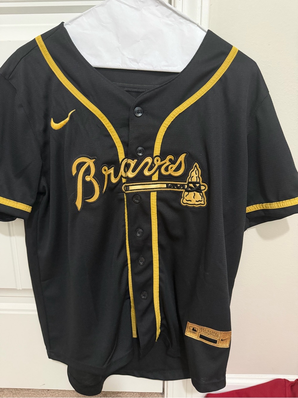 LG Black and Gold Sports Jersey Detail